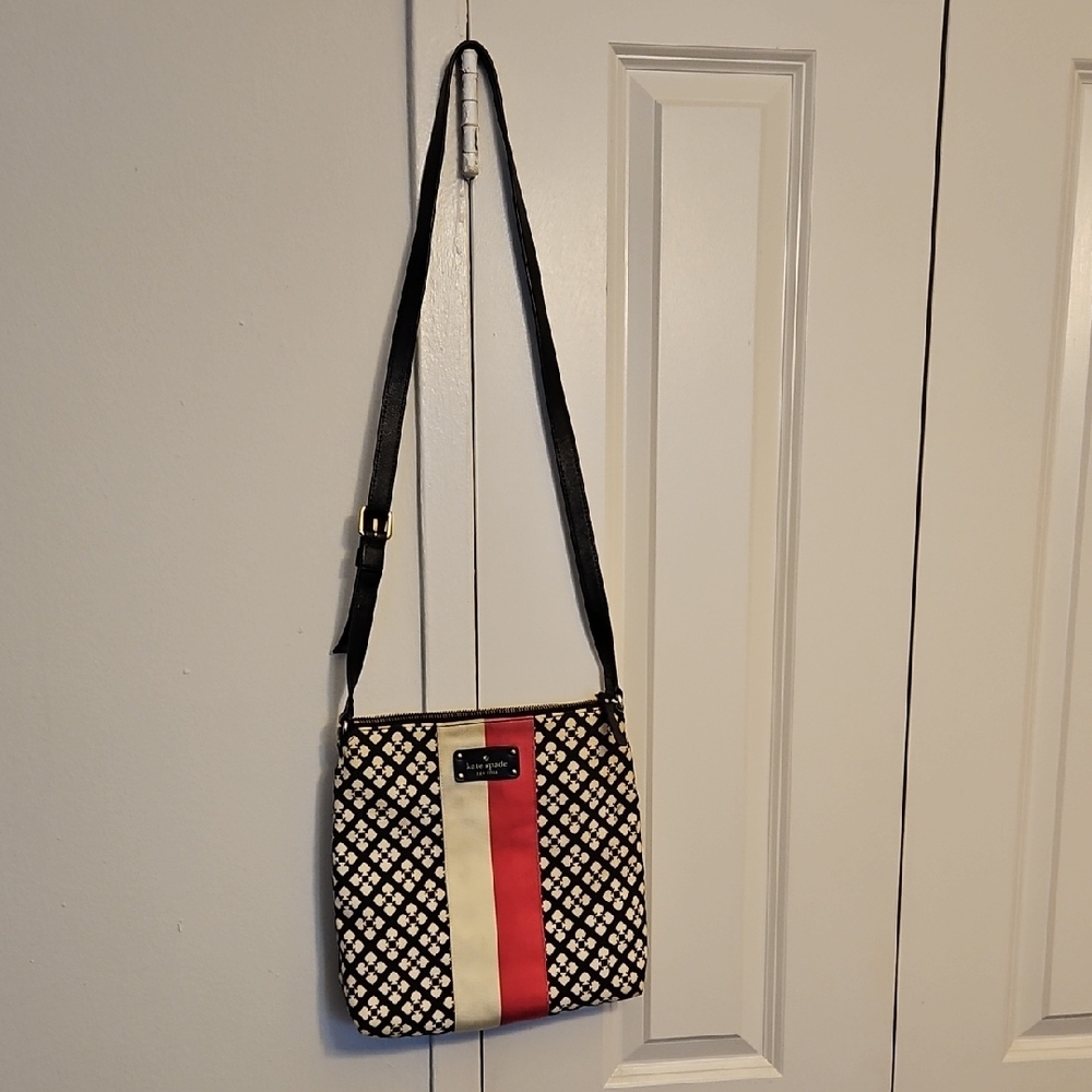 Kate Spade Black and Red Patterned Crossbody Bag